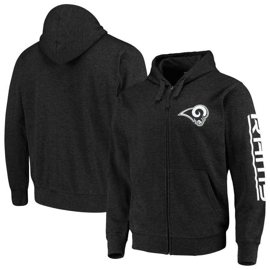 Men's Los Angeles Rams G III Sports by Carl Banks Post Route Full Zip Hoodie Charcoal,We sell and wholesale Men's Los Angeles Rams G III Sports by Carl Banks Post Route Full Zip Hoodie Charcoal on line form chian!